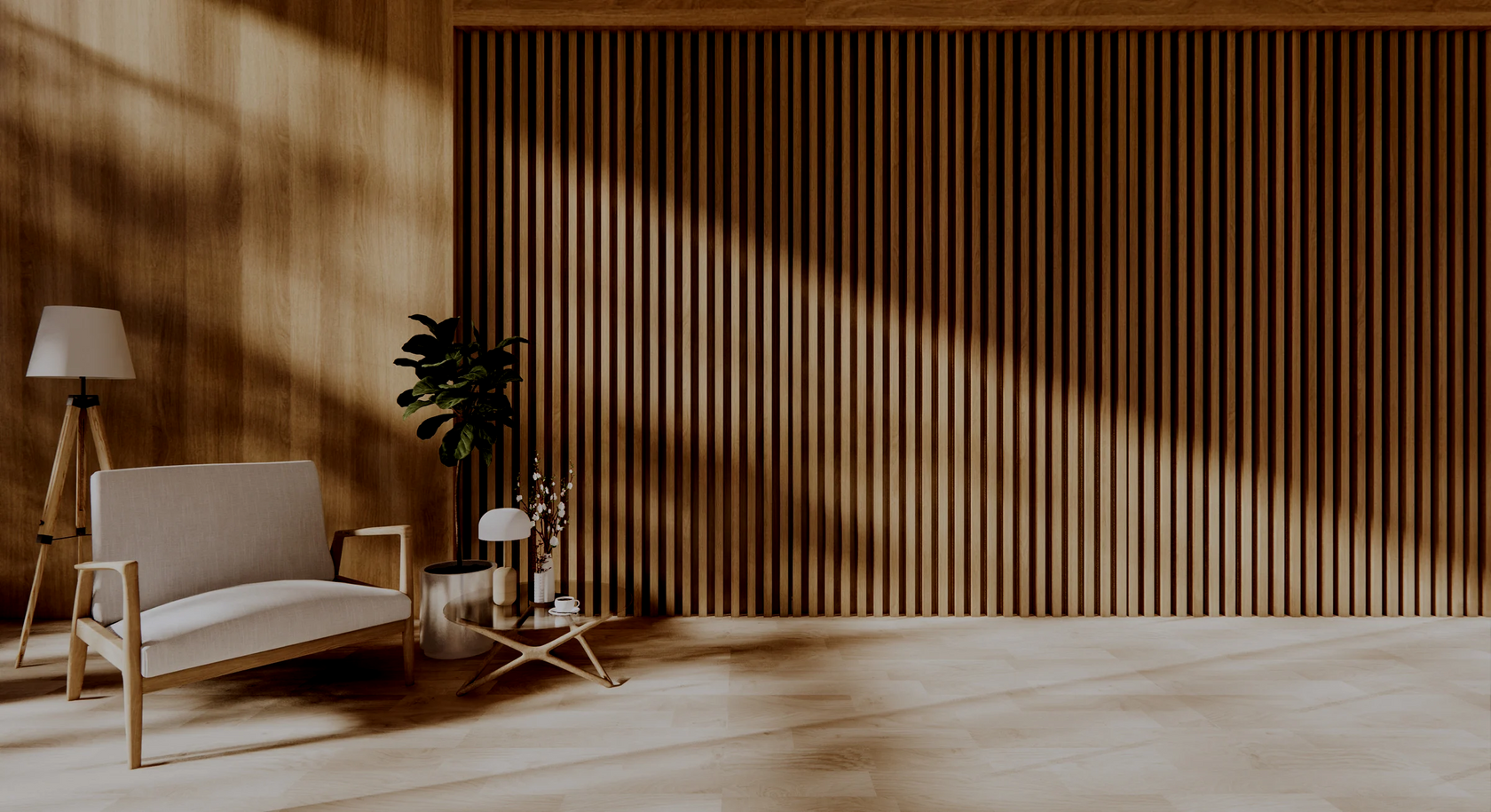 an empty room with a wooden wall and a chair as symbol of Homepage of Innerpathways